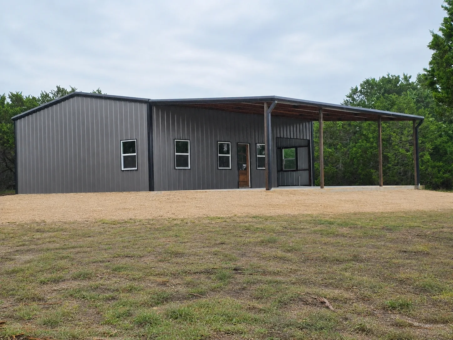 Front elevation of the steel barndo shell